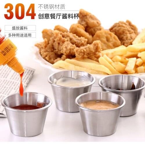 304 stainless steel sauce cup steak salad tomato sauce cup Tortillas sauce cup dipping cup saucer