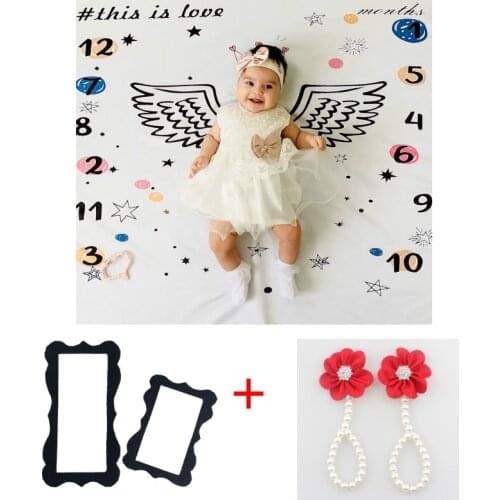 3pcs/set Baby Milestone Blanket Newborn Photography Photo Props Garland Toddler Memorial Day Monthly Background Cloth