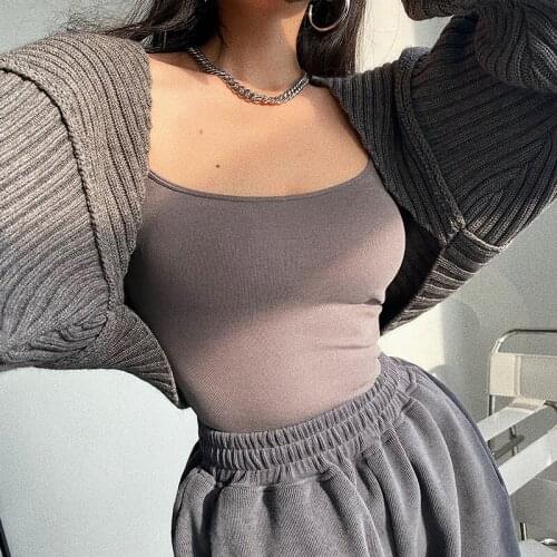 TVVOVVIN Korean Loose Bat Sleeve Short Open Stitch Sweater Women Solid Color Open Navel Knitting Shawl Cardigan 1D0M