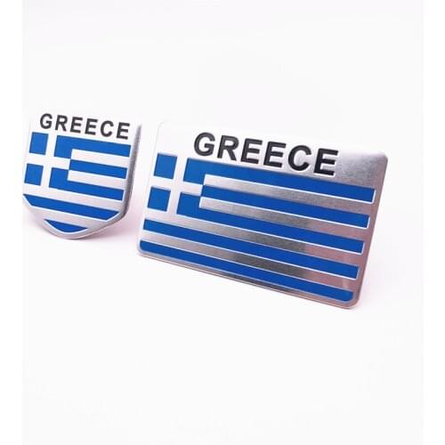 Automobile Motorcycle Exterior Accessories Greece National Flag Aluminum Alloy Car Stickers