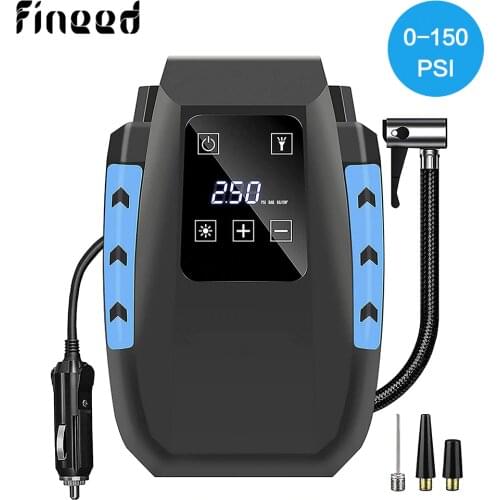 Fineed air compressor Air pump 12v air compressor car tyre inflator 150PSI 35L/Min touch screen auto with LED for Automobile