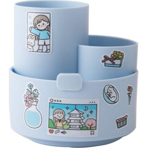 Rotating Pen Holder Student Storage Stationery Desktop Storage Pen Holder Desktop Multi-Functional Storage Box