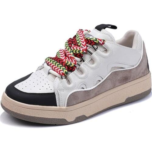 RASMEUP 2021 Sports Chunky Sneakers Women Flat Platform Shoes Spring Fashion Comfortable Thick Bottom Casual Shoes for Women