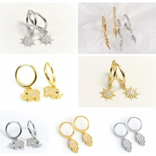 925 Silver Ear Buckle Petite Gold Creativity Multiple Styles Stud Earrings for Women Small Lovely Earrings Fashion Fine Jewelry