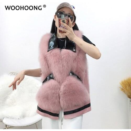 Winter New Natural Fox Fur Coat Regular Section Real Fox Fur Vest Women Short Fashion Luxury Female Leather Jacket Lapel OL