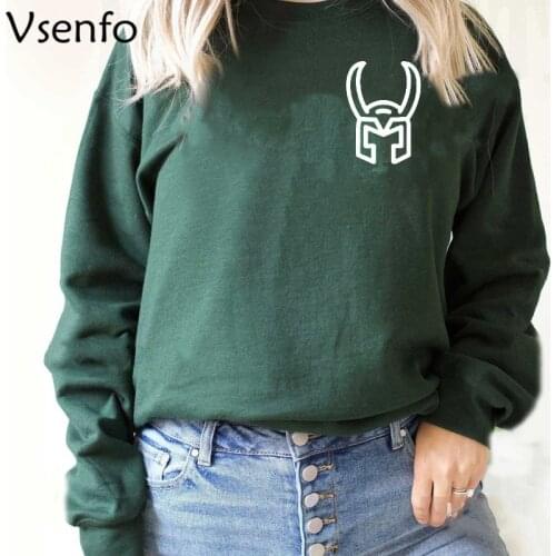 Loki Crewneck Sweatshirt Women Loki Son of Odin Sweat Harajuku MCU Pullover Woman Clothing Streetwear Top Female Oversize