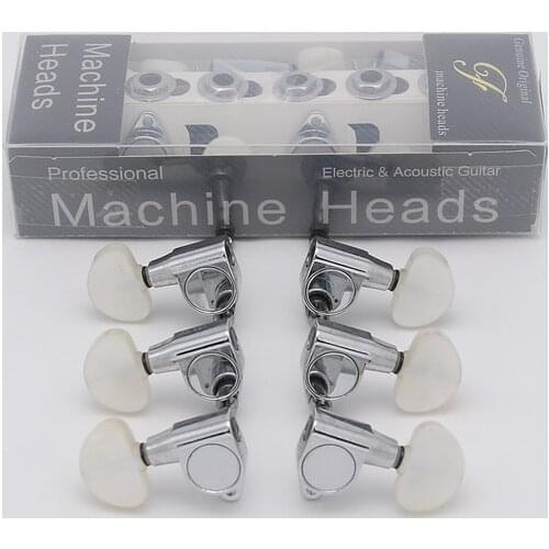 1 Set Guitar Machine Heads Tuners Chrome Made In Taiwan