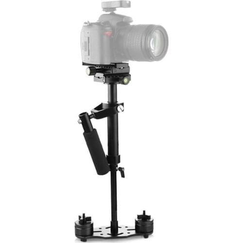 15.7in/40cm Aluminum Alloy Handheld Stabilizer with 1/4 3/8inch Screw Quick Shoe Plate with Bubble Level for Canon Sony Nikon