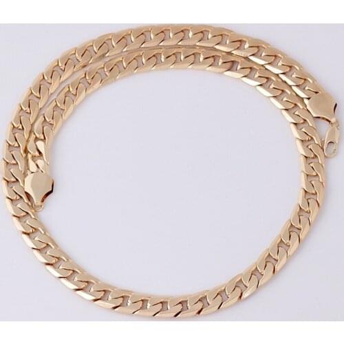 18CK Rose Gold Filled Chain Necklace Pocket Watch Chain Necklace Curb Link Chain Necklace