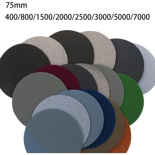 50pcs 3 " 75mm Hook&Loop Sanding discs Waterproof Sandpaper Sand paper 400-10000 grit Assorted for Wet/Dry Polishing Metal Wood