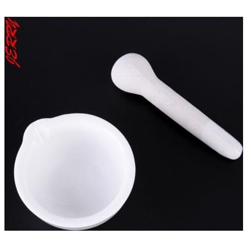 6ml Ceramic Porcelain Mortar And Pestle Mix Grind Bowl Set Laboratory Herbs Kitchen