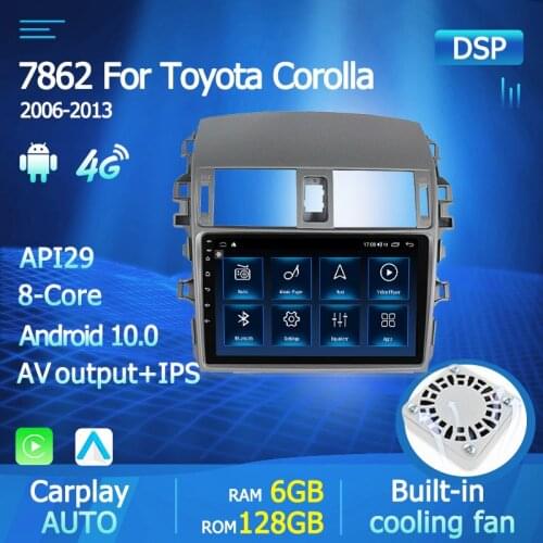 Android 10 2Din Car Radio Navigation GPS Multimedia video Player For Toyota Corolla E140 E150 2006 2007-2013 2 din Stereo NO DVD