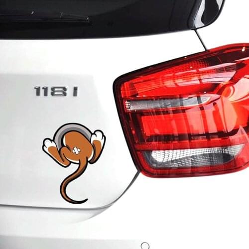 Car-styling Funny 3D Car Sticker Mouse Tail Cartoon Decal For VW Golf 4 5 6 7 Polo Ford Focus Kia Honda Fit Renault Peugeot