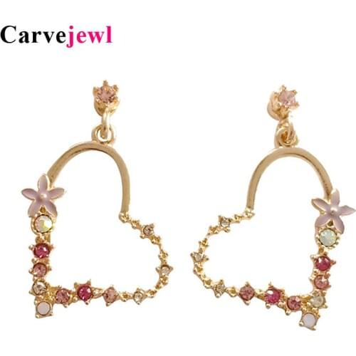 Carvejewl Romantic New Arrival colorful Enamel Heart Earrings For Women Date Gift Jewelry Accessory unique Design dangle earring