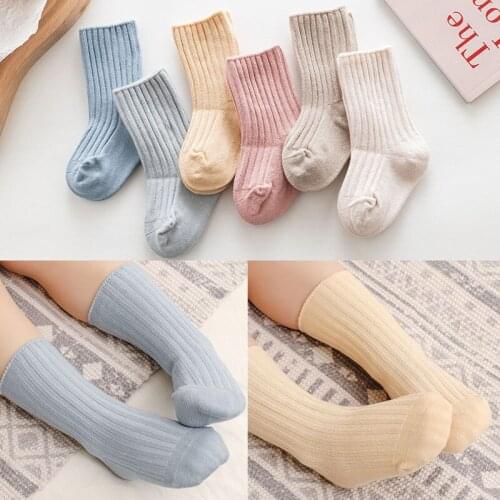Baby Girls Socks Toddlers Boys Soft Knitted Kids Socks for Babies Newborn Cotton Solid Color Socks Children Short Sock 0-5 Years