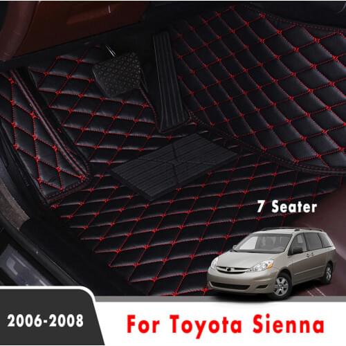 For Toyota Sienna 2008 2007 2006 (7 Seater) Car Floor Mats Styling Parts Covers Accessories Decoration Carpets Leather Protect