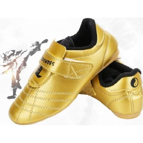 Professional Taekwondo Shoes For Kids Adult Pu Leather Breathable Kung Fu Karate Martial Arts Training Shoes Competitional