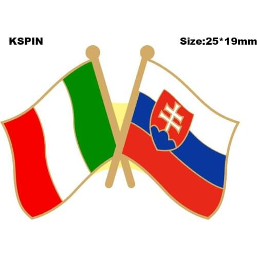 Italy & Slovakia Friendship Flag Lapel Pin Friendship Flag Badge Flag pin
