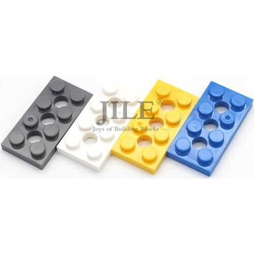 Technic Plate 2x4 with 3 Holes 3709 DIY Bricks Model Building Blocks Compatible Accessories Combination Mechanical Science Toys