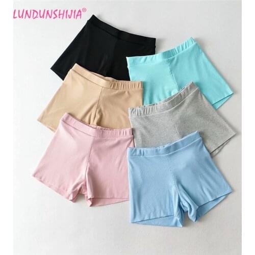 LUNDUNSHIJIA 2021 New Summer Sexy Women Double Layer Ribbed Cotton High Waist Shorts Slim Leggings Shorts Female