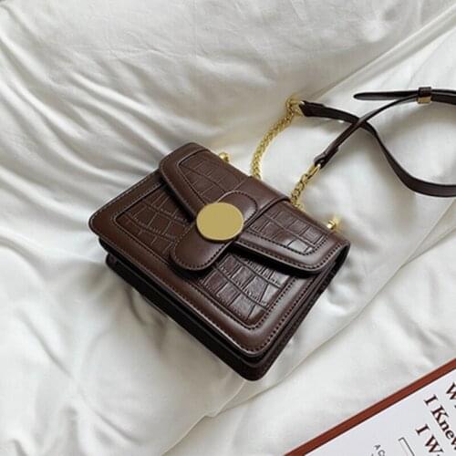 Retro small bag female bag 2020 popular new trendy fashion all-match chain messenger small square bag fashion solid colorbags