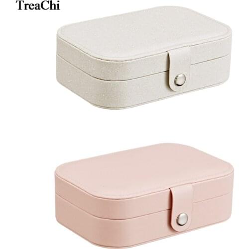 Korean Style Fashion Girl Cosmetic Jewelry Casket Leather Makeup Multi-function Earring Ring Stroage Organizer Box Boite Bijoux