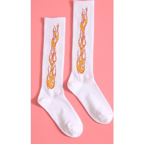 2019 Fashion Hip hop trend Socks High Blaze Flame Fire Flare Up Harajuku sock Street Long Dream Dragon Occident Light sock