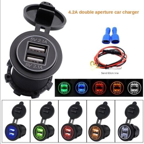 NEW High Quality Waterproof 2 Ports Cigarette Lighter Style Vehicle Car Charger motorcycle Dual USB Charger 12V-24V Power Socket