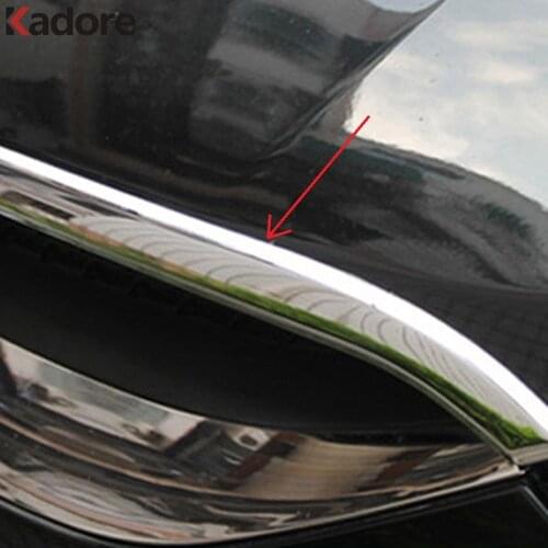 Front Hood Engine Cover Trim For Hyundai Tucson IX35 2010 2011 2012 Chrome Head Grille Grills Lip Molding Strip Car Accessories
