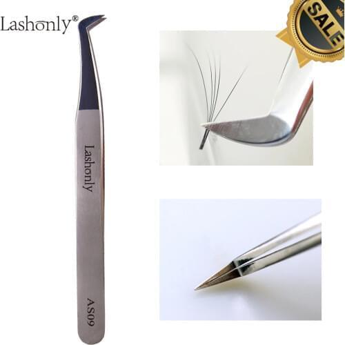 Lashonly AS09 Volume Eyelash Tweezers 3D-6D Russian Volume Eyelash Extension Best Quality Easy Fan Lash Tweezer