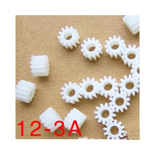 Wholesale plastic gears 123A aperture 3MM DIY model toy car accessories motor spindle gear manual material free shipping