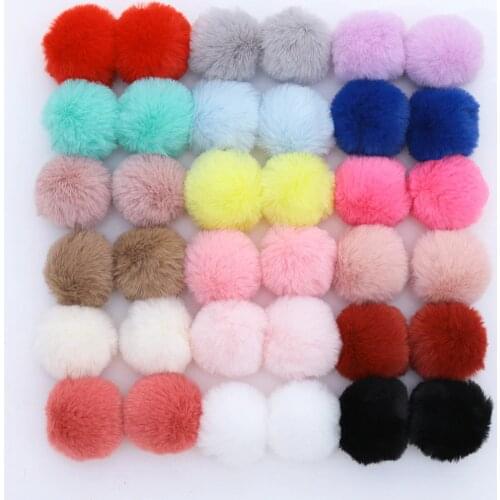 Mixed Color DIY 4-5cm Faux Rabbit Fur Pompom Artificial Fur Balls Fur Pom Pom For Hats Cap For Scarf Gloves Keychain H291