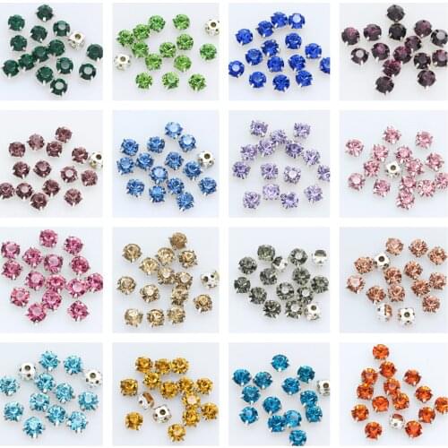 Sell at a loss! ALL COLOR high quality Pink Rose Peacock Blue Glass Crystal Sew on Claw Rhinestones diy Clothing Accessories