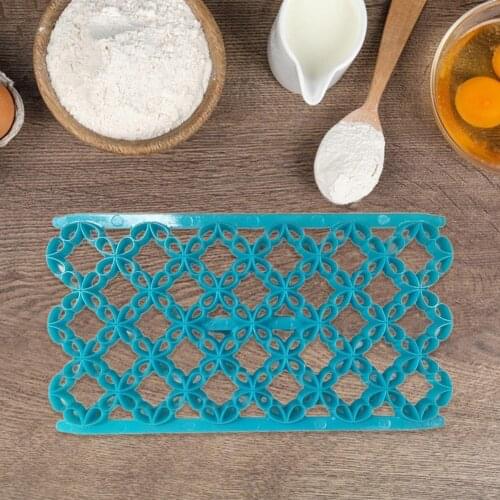 Cake Embosser Irregular Plaid Flowers Pattern Pastry Tool Plastic Fondant Embossing Mold for Home