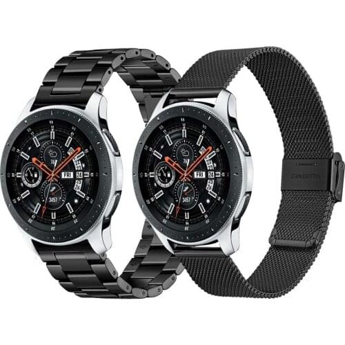 Band sets for Samsung Galaxy Watch 46mm/Gear S4 46mm 22 20mm Stainless Steel Mesh milanese bracelet for active 2 40mm 44mm strap