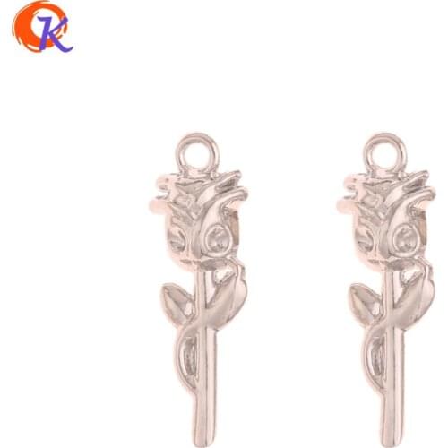 Cordial Design 100Pcs 9*27MM Jewelry Findings Component/Charms/DIY Making/Flower Shape/Rhodium/Hand Made/Earrings Accessories