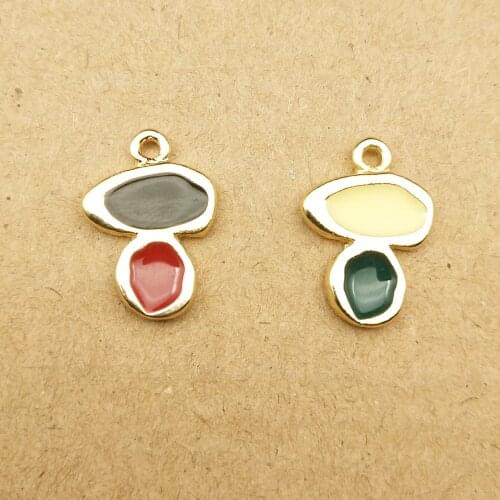 10pcs 11x16mm enamel geometric charm for jewelry making fashion earring pendant bracelet necklace charms