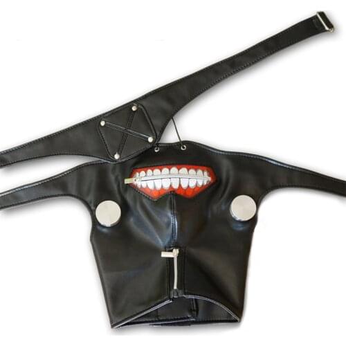 Tokyo Ghoul Mask Party Cosplay costume Anime Adjustable Zipper Halloween Accessories PU Leather Japanese Blinder Kaneki Ken