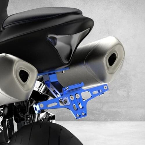 Universal Moto Motorcycle Rear Modified License Plate Mount Holder Frame + Lamp
