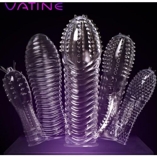 VATINE Penis Sleeves Penis Ring Delaying Ejaculation Cock Ring Sex Toys for Men Reusable Condom Penis Extension Chastity