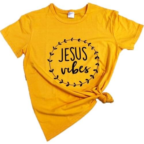 Jesus Vibes Faith Christian T-Shirt Grunge Stylish Sabbath Pray Christian Slogan quote Yellow Aesthetic Vintage Jesus Tops tees