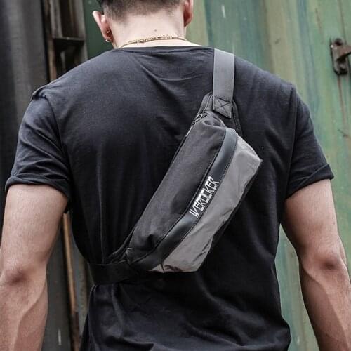 Men Running Belt Waist Pack Water Resistant Chest Bag Sports Fanny Pack with Reflective Tape Women Hiking Cycling Travel Workout