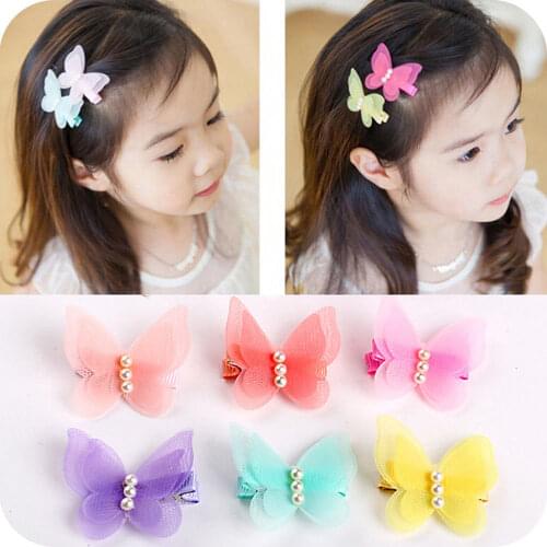 1Pcs Kids Baby Chiffon Butterfly Girls Hair Pin Headwear Women Hair Clips Bow Hairband Hair Accessories
