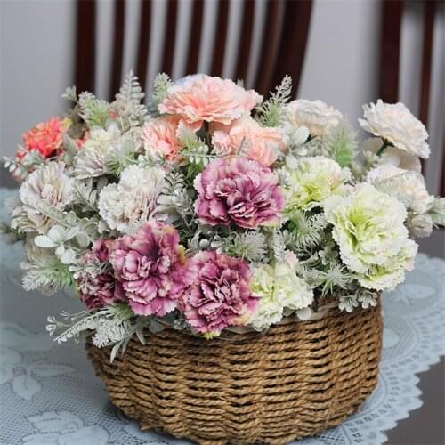 1Pc Carnation Simulation Flower Mothers Day Gift Holiday Pink Woman Branch Bunch Plastic Express Love Desktop Home Decoration