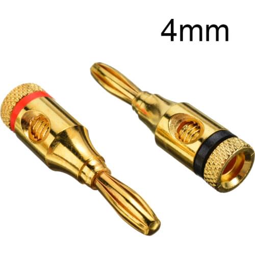 10Pcs Gilded Banana Plug Audio Speaker Cable Connector Bass Adapter