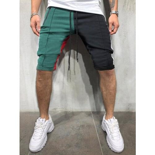 2020 Mens Five-point Casual Pants Color-matching Design Personalized Sports Pants Mens Slim-fit Pants