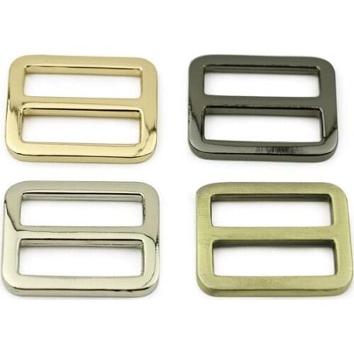 30pcs Webbing Straps Metal Slider Tri Glide Adjuster Buckles Bag Shoes Belt Clasp Hooks DIY Leather Ring Part Accessories