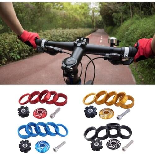 4 Color Bicycle Headset Spacers Stem Ring Gasket Set With Top Cap Cover Headset Bolt Star Nut