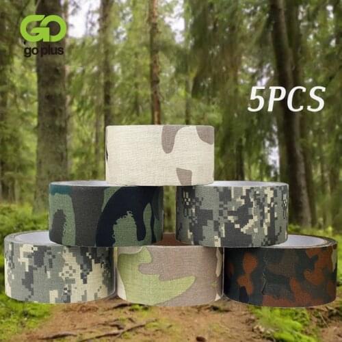 4pcs Outdoor Multi-functional Camo Tape Non-woven Self-adhesive Waterproof Non-Slip Camouflage Camping Hiking Airsoft Rifle Tape