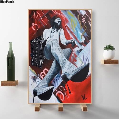 Urban Perspectives Canvas Portrait On Foot In Dark Colors Poster Abstract Art Painting Picture Print Living Room Bedroom Decor